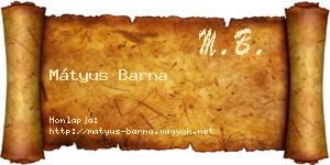 Mátyus Barna névjegykártya